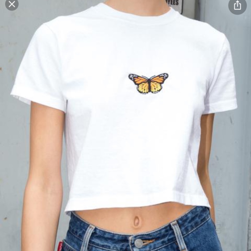 helen white butterfly crop top brandy melville